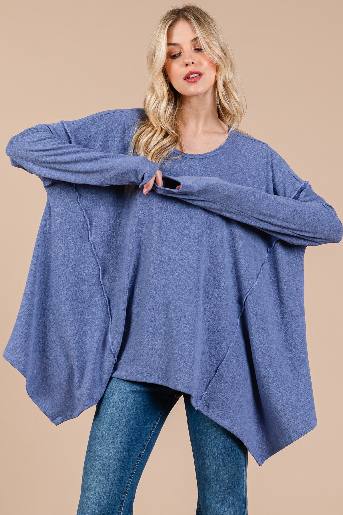 Ces Femme Asymmetrical Long Sleeve top Tops/Jackets/Sweaters Cesfemme Clothing Tops Ship from USA TikTok Trendsi USPS Walmart Trendsi https://www.cyberehub.com