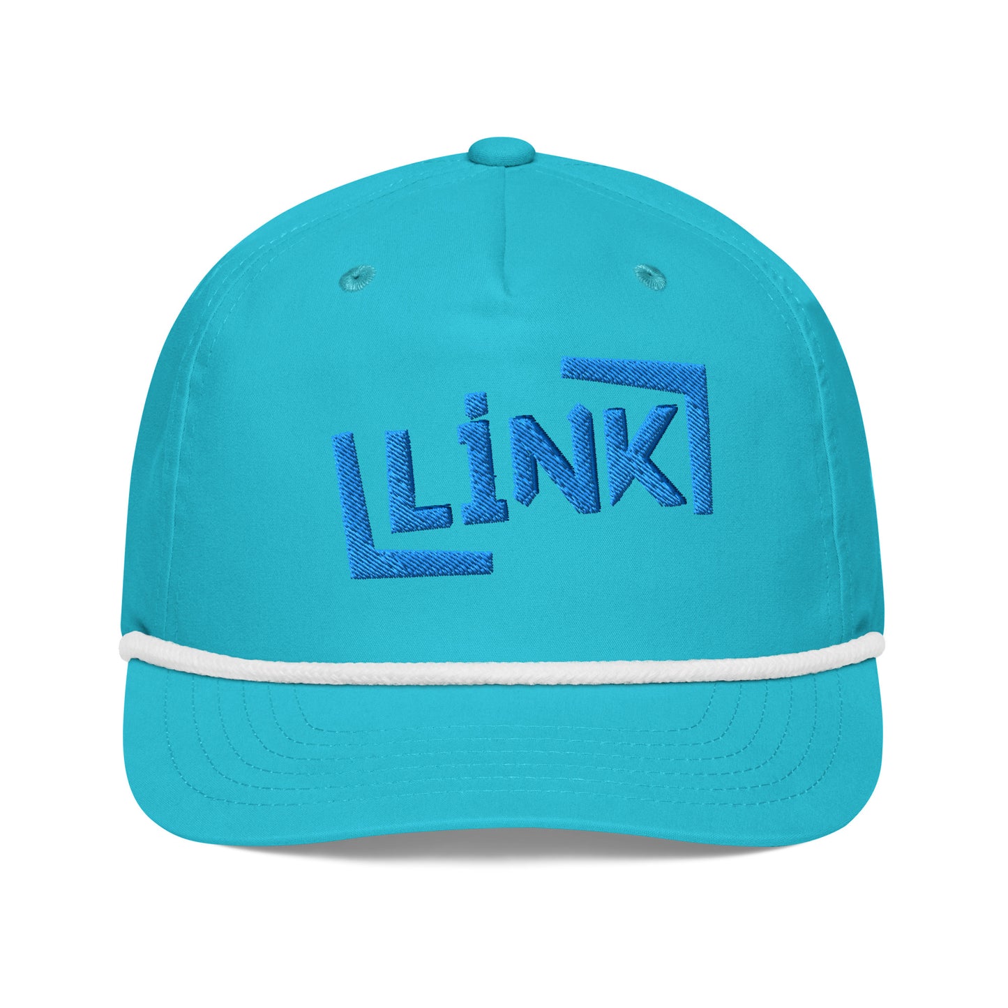 Link - Golf Rope Cap - Printed - Embroidery Turquoise White POD Beanie Featured Hat Link Pod Printful EHub Direct Printful https://www.cyberehub.com
