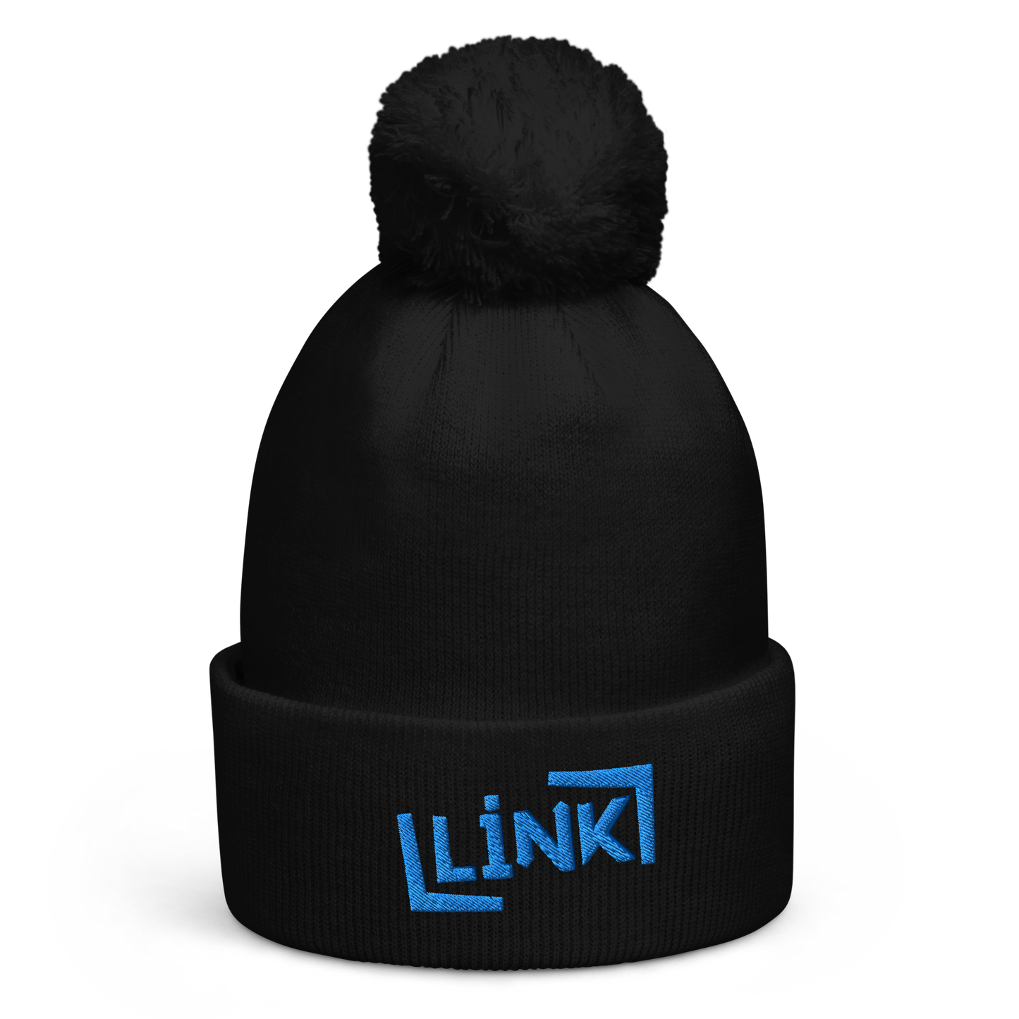 Link - Pom Pom Beanie - Printed, Embroidery Black POD Beanie Featured Hat Link Pod Printful EHub Direct Printful https://www.cyberehub.com