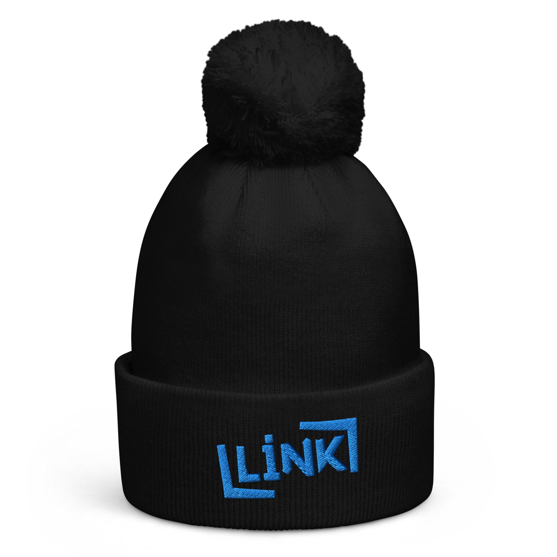 Link - Pom Pom Beanie - Printed, Embroidery Black POD Beanie Featured Hat Link Pod Printful EHub Direct Printful https://www.cyberehub.com