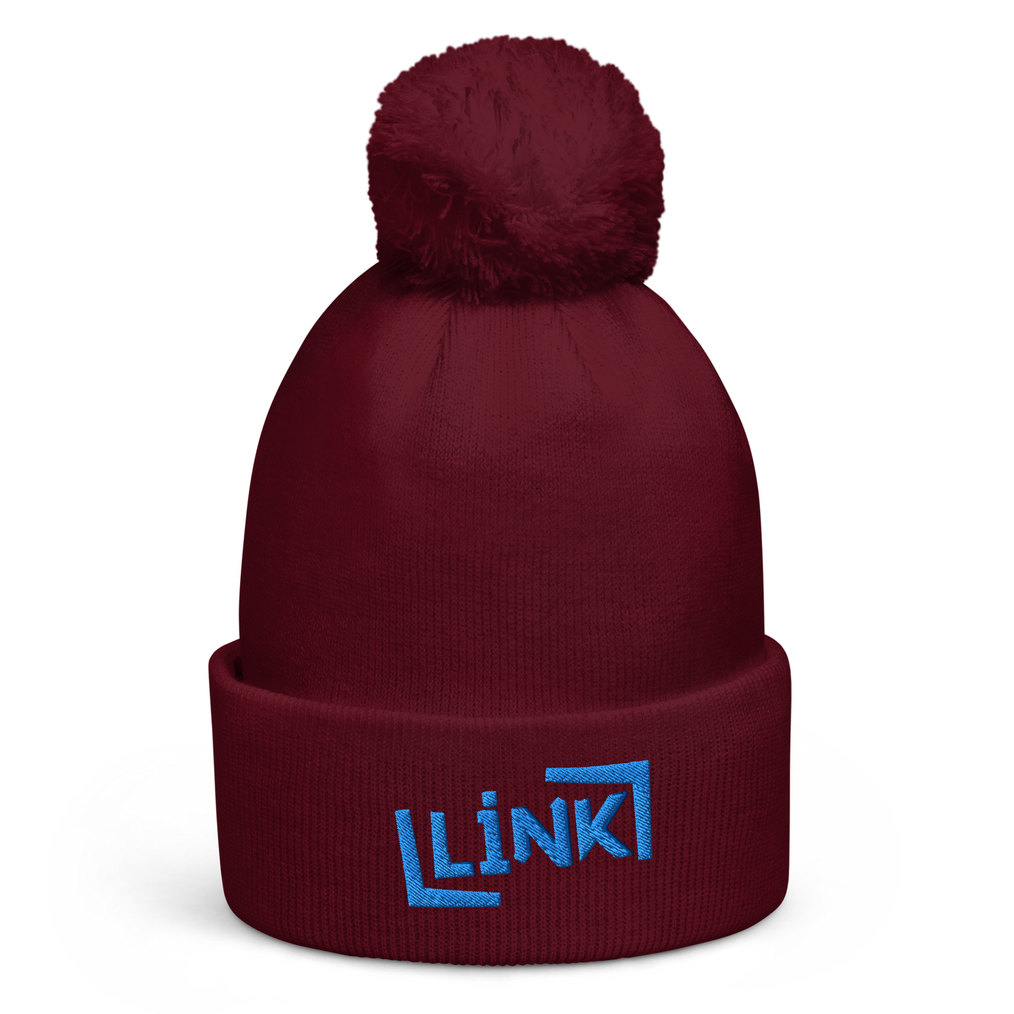 Link - Pom Pom Beanie - Printed, Embroidery Burgundy POD Beanie Featured Hat Link Pod Printful EHub Direct Printful https://www.cyberehub.com