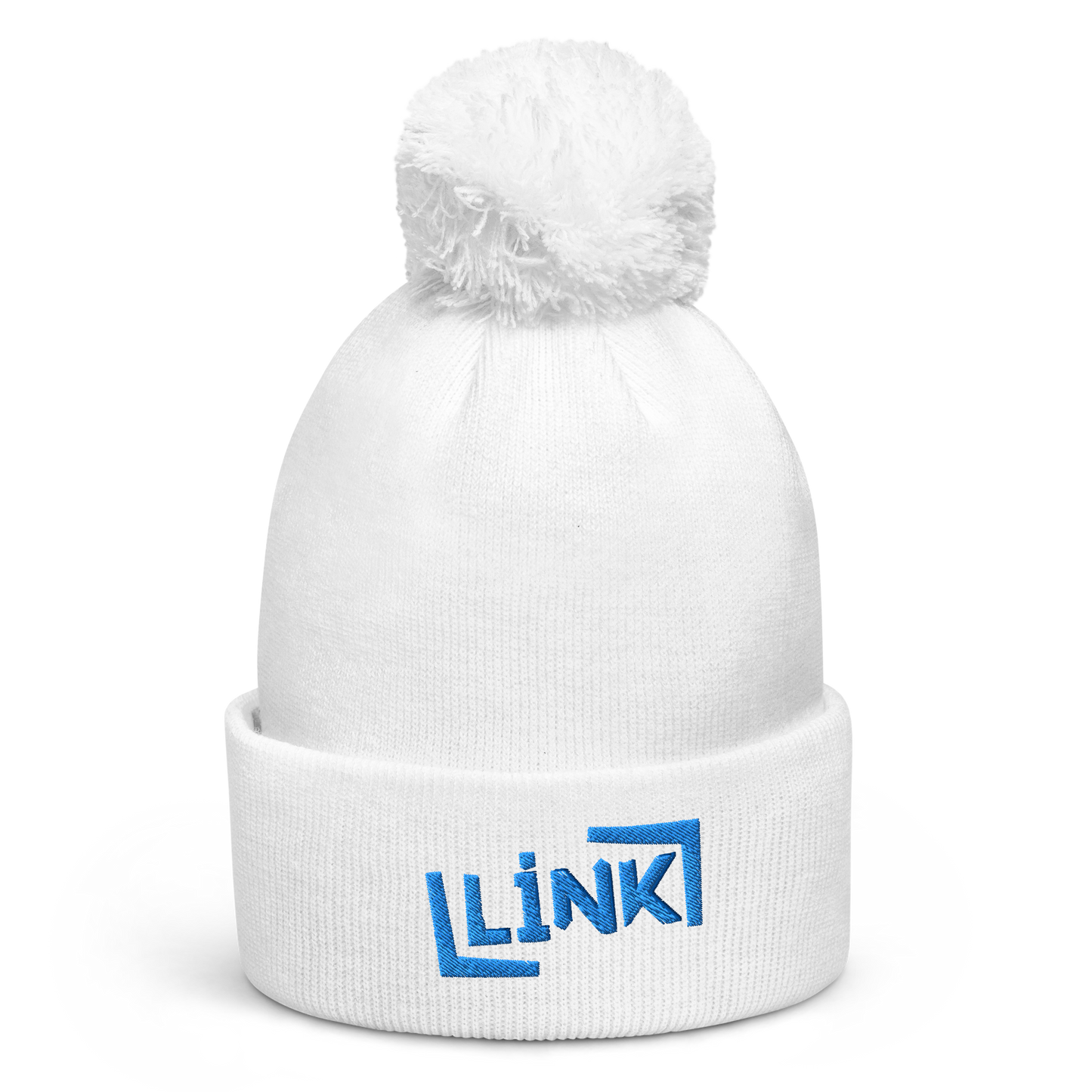 Link - Pom Pom Beanie - Printed, Embroidery White POD Beanie Featured Hat Link Pod Printful EHub Direct Printful https://www.cyberehub.com