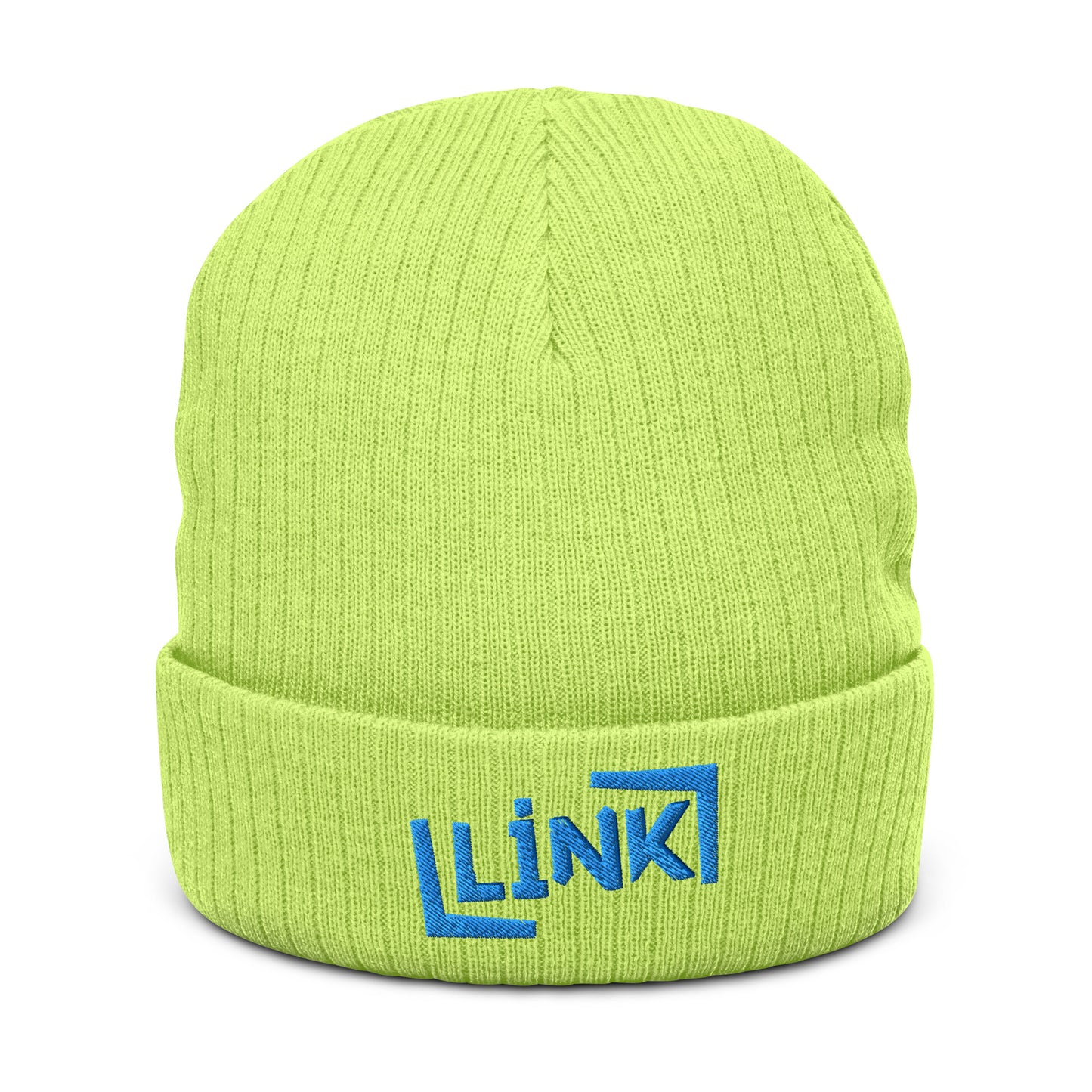 Link - Ribbed Knit Beanie - Printed, Embroidery Acid Green POD Beanie Featured Hat Link Pod Printful EHub Direct Printful https://www.cyberehub.com