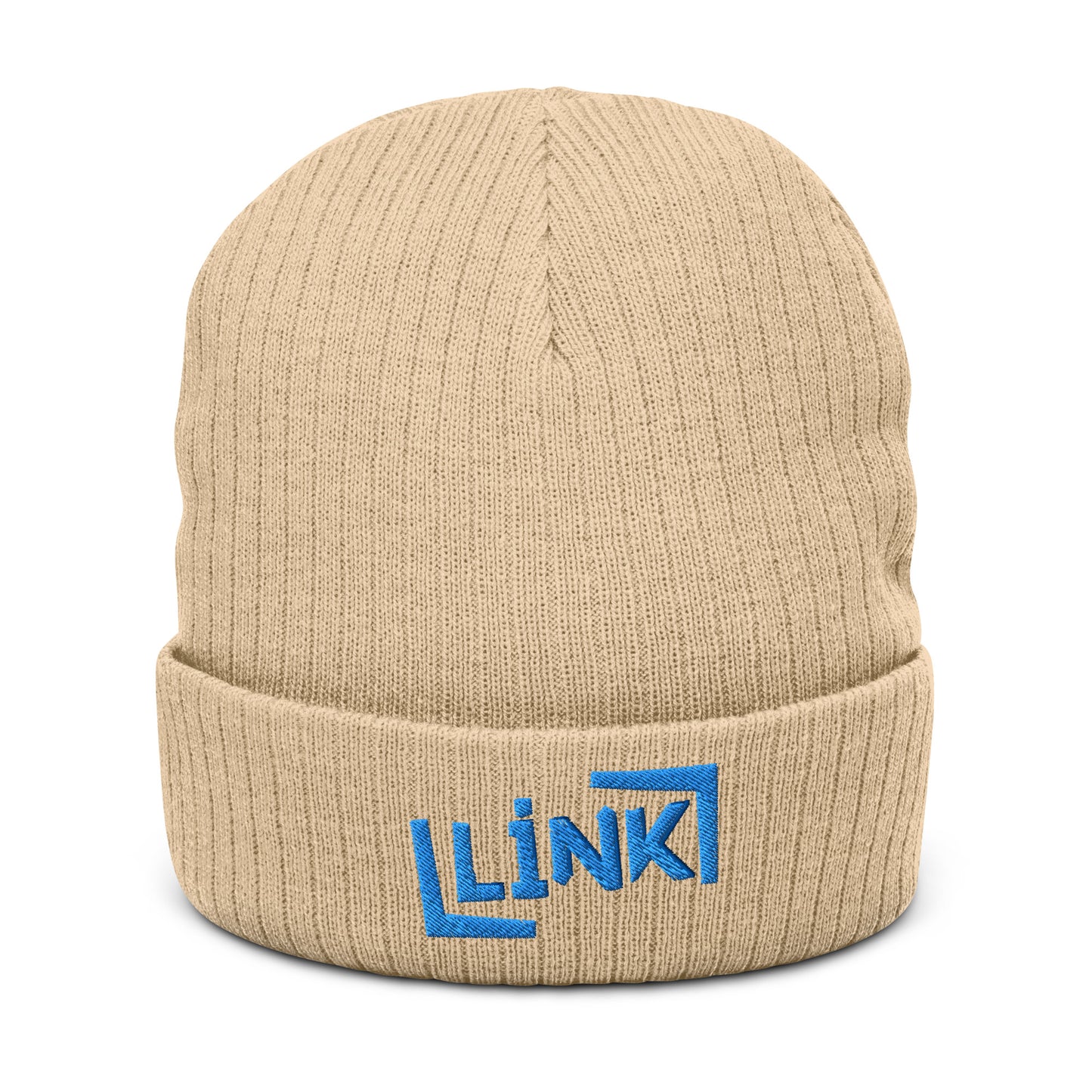 Link - Ribbed Knit Beanie - Printed, Embroidery Beige POD Beanie Featured Hat Link Pod Printful EHub Direct Printful https://www.cyberehub.com
