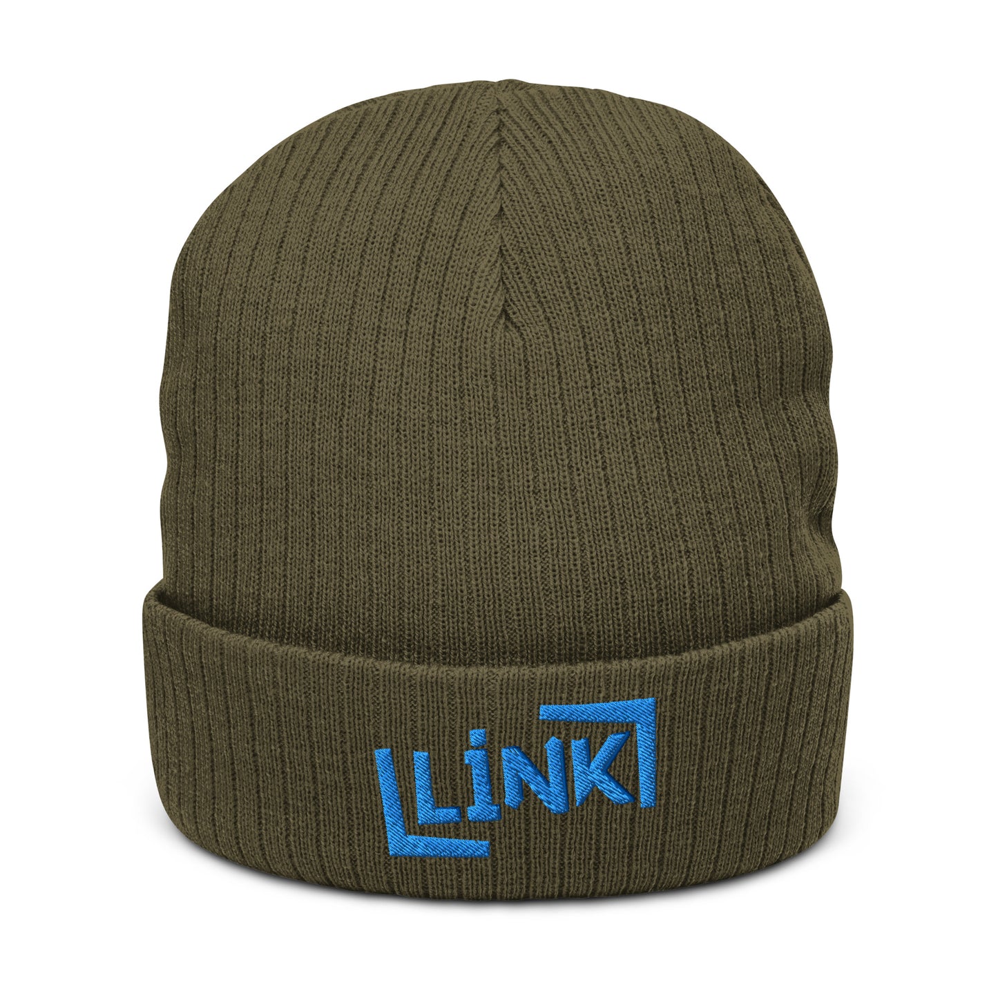 Link - Ribbed Knit Beanie - Printed, Embroidery Olive POD Beanie Featured Hat Link Pod Printful EHub Direct Printful https://www.cyberehub.com
